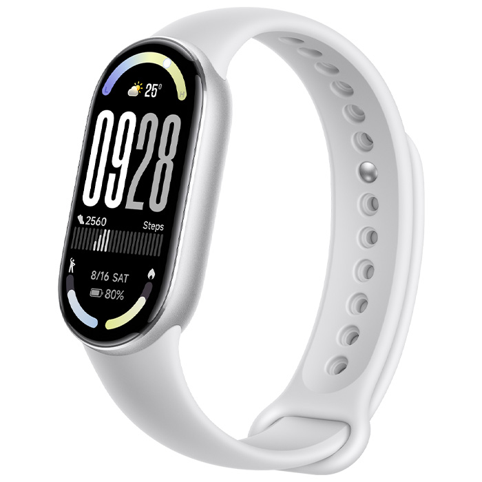 رنگ نقره‌ای مچ بند هوشمند شیائومی مدل Mi Smart Band 10 M2459B1