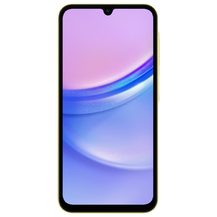 صفحه نمایش گوشی موبایل سامسونگ Galaxy A15 در رنگ زرد