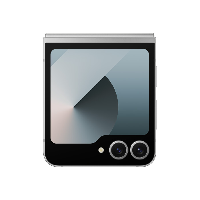 صفحه نمایش پشتی گوشی موبایل سامسونگ Galaxy Z Flip 6 5G در رنگ نقره‌ای