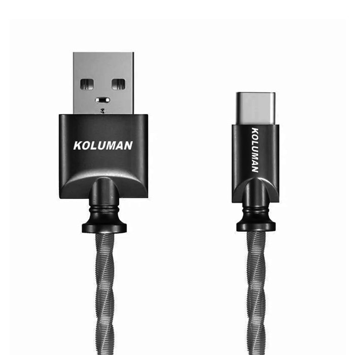 رنگ مشکی کابل کلومن تایپ سی مدل KD-21 USB-C to USB Cable