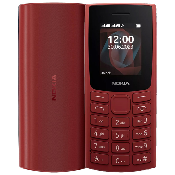 رنگ قرمز گوشی موبایل نوکیا Nokia 105 2G 2023 (TA-1557) دو سیم کارت