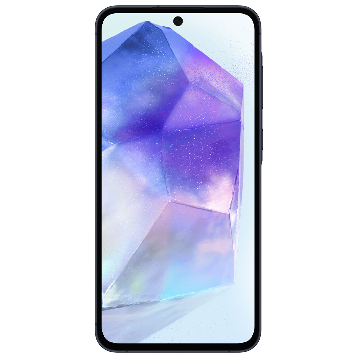 نمای کناری گوشی موبایل سامسونگ Galaxy A55 5G در رنگ سرمهای