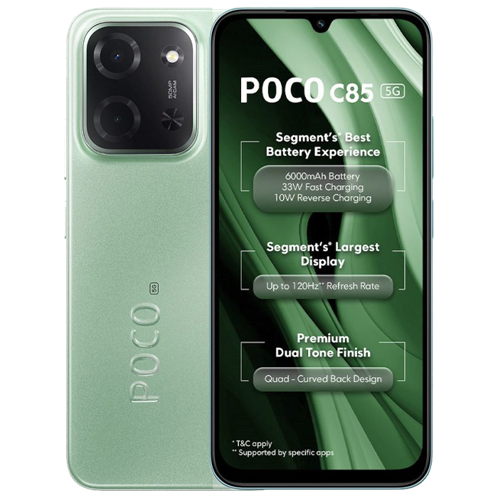 رنگ سبز گوشی موبایل شیائومی Poco C85 5G