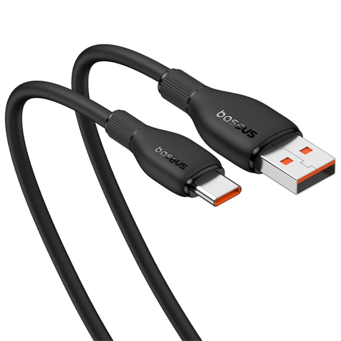 کابل بیسوس 100 وات USB-C مدل Pudding Series P10355703111-B1 در رنگ مشکی