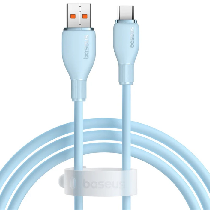 رنگ آبی کابل بیسوس 100 وات USB-C مدل Pudding Series P10355703111-B1