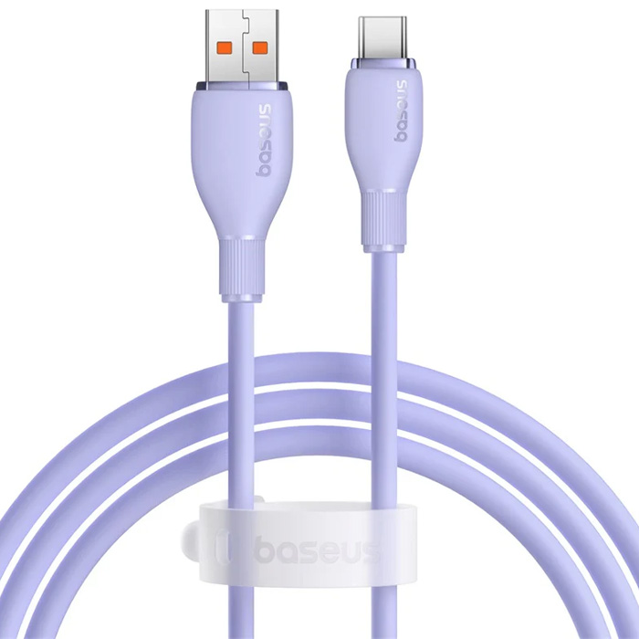 رنگ بنفش کابل بیسوس 100 وات USB-C مدل Pudding Series P10355703111-B1