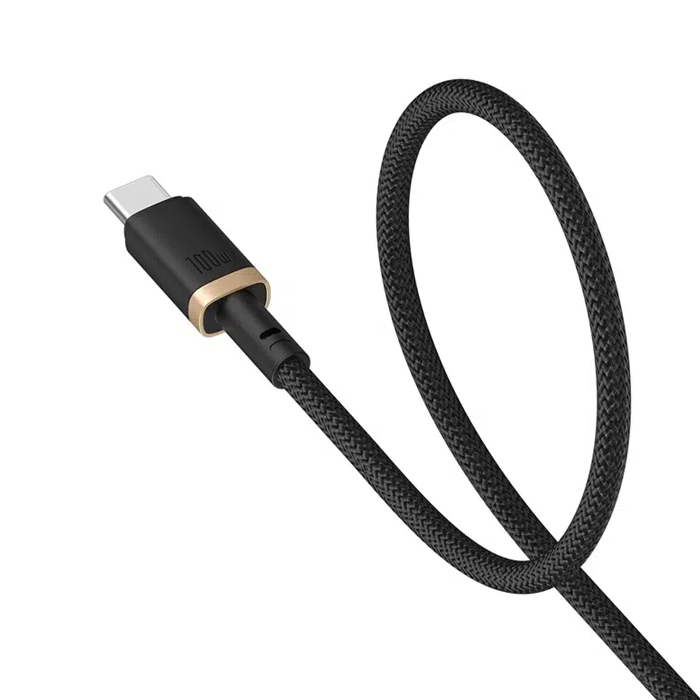 کابل بیسوس 100 واتی USB-C به USB-C مدل Dura Series P10377803U01 در رنگ طلایی مشکی