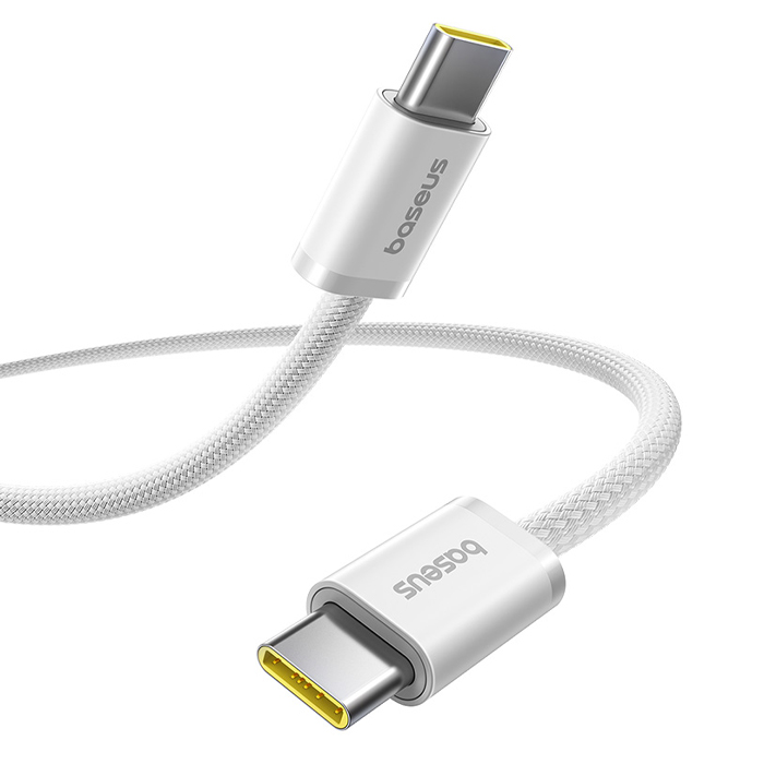کابل بیسوس 100 وات USB-C به USB-C مدل Dynamic 4 P10381400211-00 در رنگ سفید