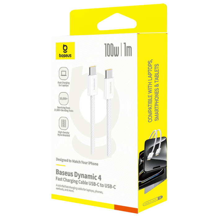 بسته‌بندی کابل بیسوس 100 وات USB-C به USB-C مدل Dynamic 4 P10381400211-00