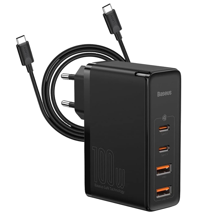 شارژر همراه 100W بیسوس مدل GaN2 Pro Fast Charger CCGAN2P-L01 به همراه کابل تایپ‌سی