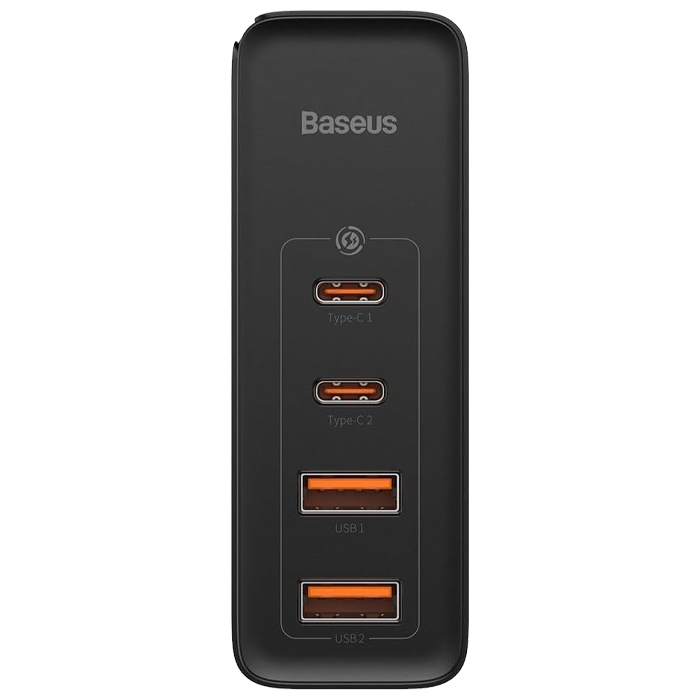 نمای درگاه‌های شارژ شارژر همراه 100W بیسوس مدل GaN2 Pro Fast Charger CCGAN2P-L01