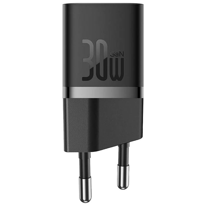 رنگ مشکی شارژر همراه 30W بیسوس مدل GaN5 Fast Charger Mini 1C CCGN070401