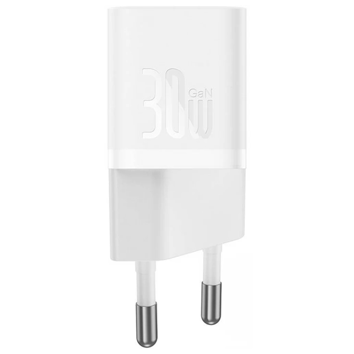 رنگ سفید شارژر همراه 30W بیسوس مدل GaN5 Fast Charger Mini 1C CCGN070401