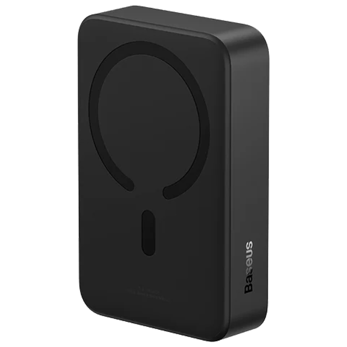 رنگ مشکی پاوربانک بیسوس 20W مدل PPCX150001 Magnetic Mini Wireless با ظرفیت 20000 میلی آمپر ساعت