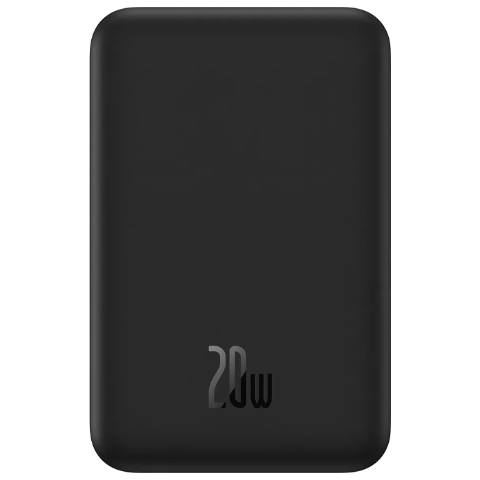 نمای پشتی پاوربانک بیسوس 20W مدل PPCX150001 Magnetic Mini Wireless با ظرفیت 20000 میلی آمپر ساعت در رنگ مشکی
