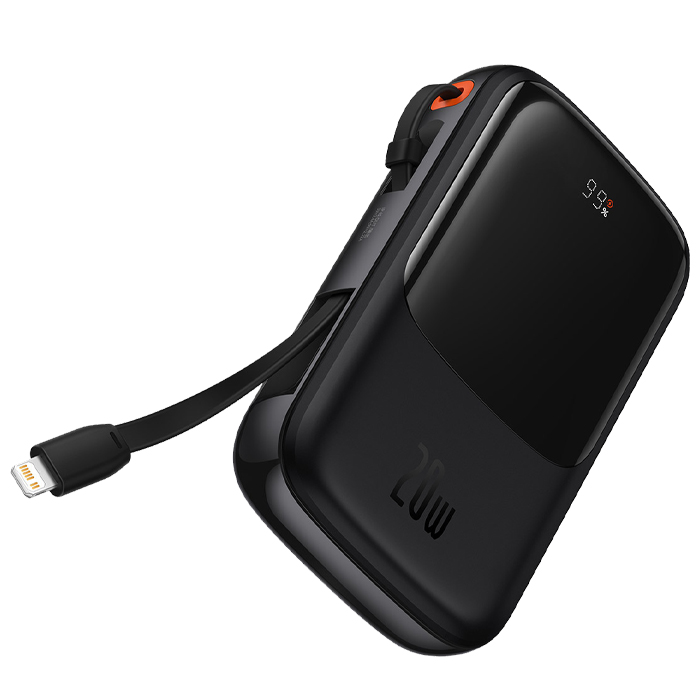 پاوربانک بیسوس 20W مدل PPQD060001 Qpow Pro Overseas Edition با ظرفیت 10000 میلی آمپر ساعت در رنگ مشکی