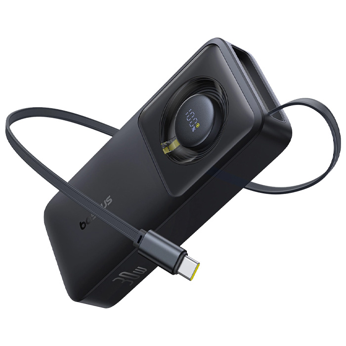 رنگ مشکی پاوربانک بیسوس 30W مدل P10073701123 Free2Pull Power Bank