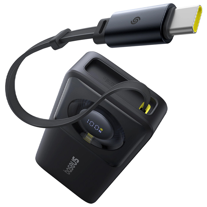 پاوربانک بیسوس 30W مدل P10073701123 Free2Pull Power Bank با ظرفیت 10000 میلی آمپر ساعت با رنگ مشکی