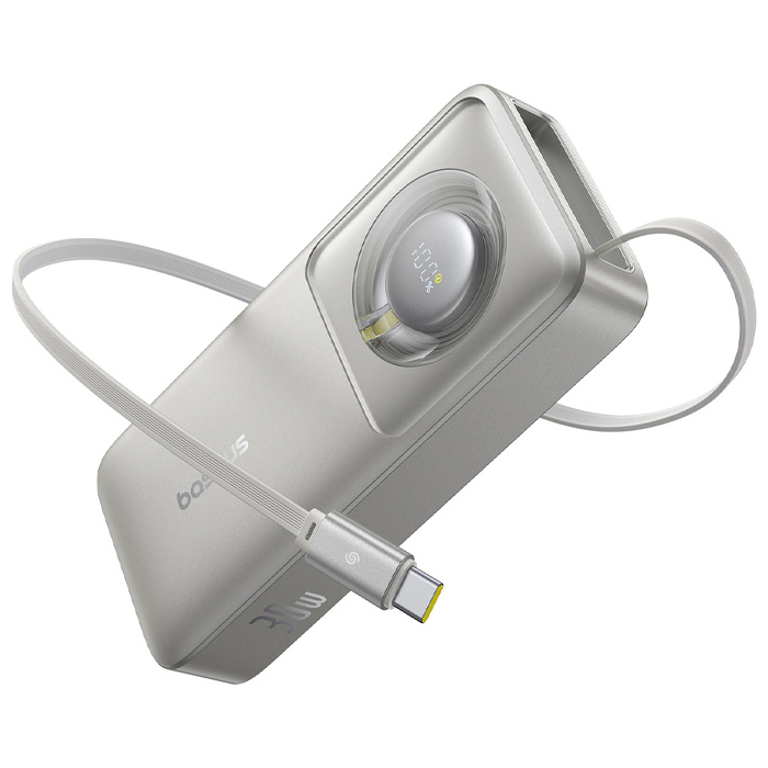 رنگ خاکستری پاوربانک بیسوس 30W مدل P10073701123 Free2Pull Power Bank
