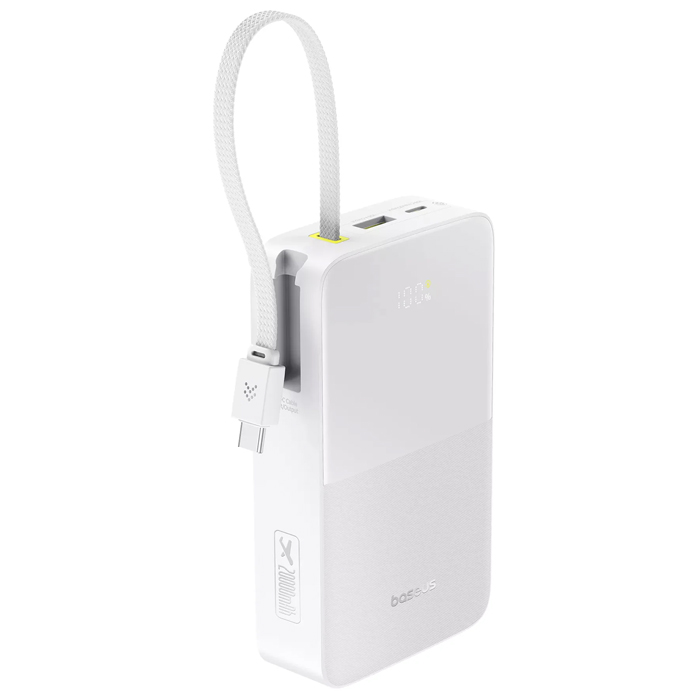 پاوربانک بیسوس 22.5W مدل E0027701 EnerFill FC51 Bipow2 Pro با ظرفیت 20000 میلی آمپر ساعت در رنگ سفید