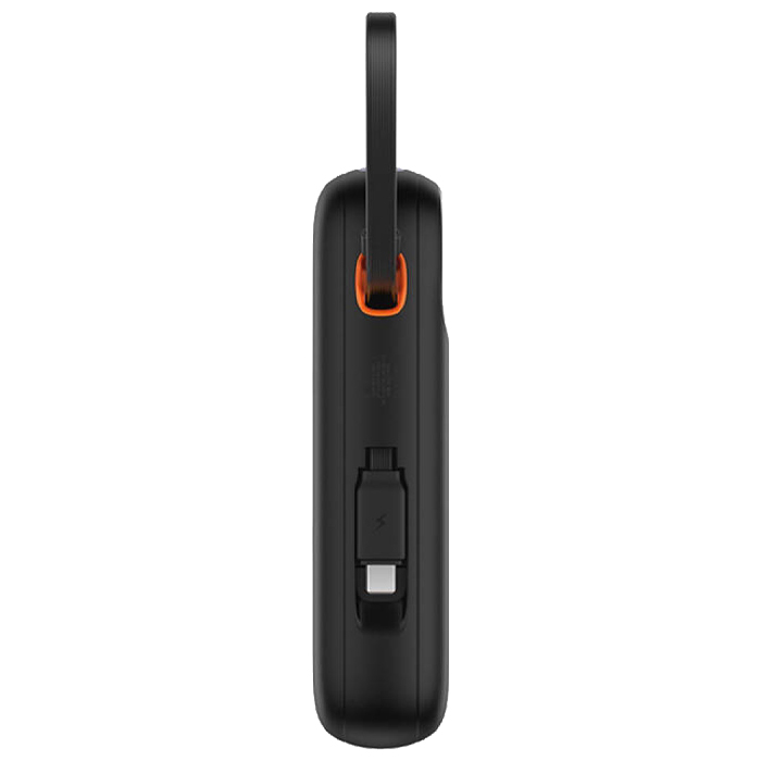 نمای کناری پاوربانک بیسوس 30W مدل P10055009213 QPow 2 Digital Display با ظرفیت 20000 میلی آمپر ساعت در رنگ مشکی