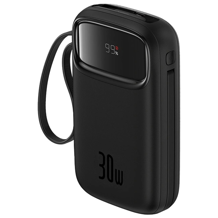 پاوربانک بیسوس 30W مدل P10055008113 QPow 2 Digital Display با ظرفیت 10000 میلی آمپر ساعت در رنگ مشکی