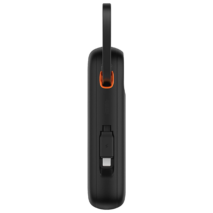 نمای کناری پاوربانک بیسوس 30W مدل P10055008113 QPow 2 Digital Display با ظرفیت 10000 میلی آمپر ساعت در رنگ مشکی