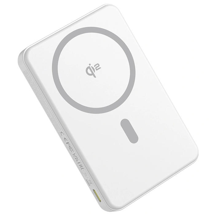 پاوربانک بیسوس 22.5W مدل P10080000123 Airpow Qi2 Magnetic با ظرفیت 10000 میلی آمپر ساعت در رنگ سفید