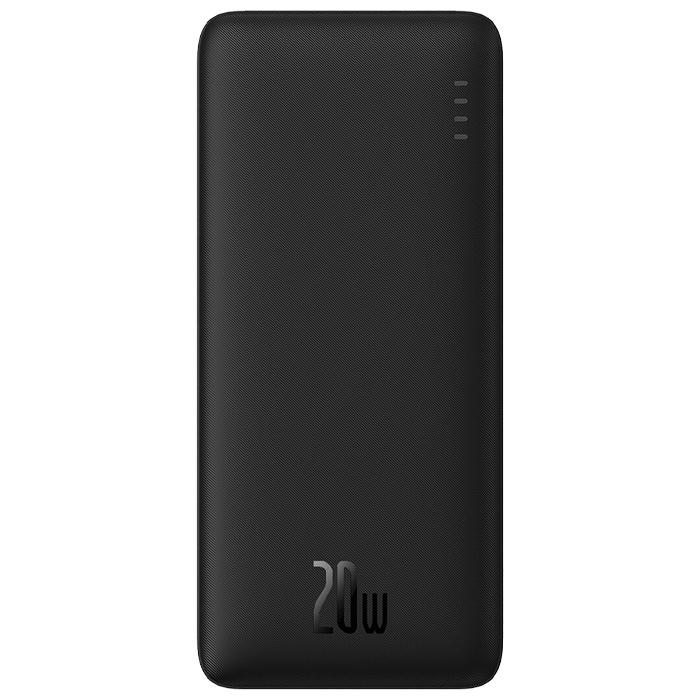 رنگ مشکی پاوربانک بیسوس 20W مدل PPQD090102 Airpow Fast Charge با ظرفیت 30000 میلی آمپر ساعت