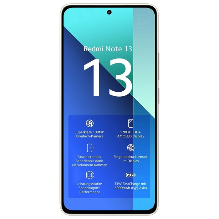 صفحه نمایش گوشی موبایل شیائومی Redmi Note 13 NFC در رنگ طلایی