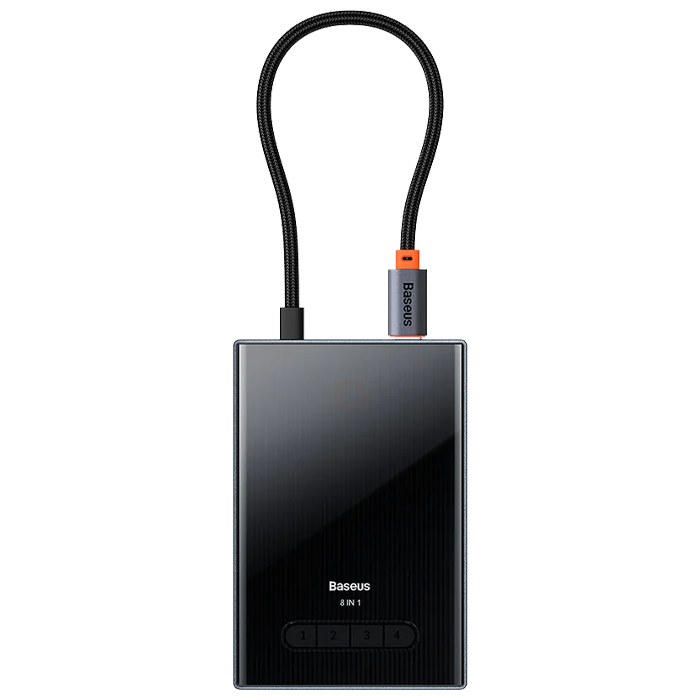 نمای جلویی هاب بیسوس HUB Adapter مدل PioneerJoy 8-Port WKYY030413 در رنگ مشکی