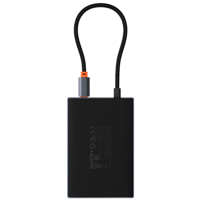 نمای پشتی هاب بیسوس HUB Adapter مدل PioneerJoy 8-Port WKYY030413 در رنگ مشکی