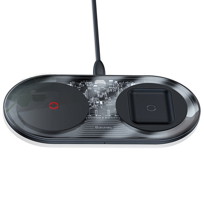 رنگ مشکی استند شارژ بیسیم 24W بیسوس مدل Simple 2in1 Turbo Edition TZWXJK-B01