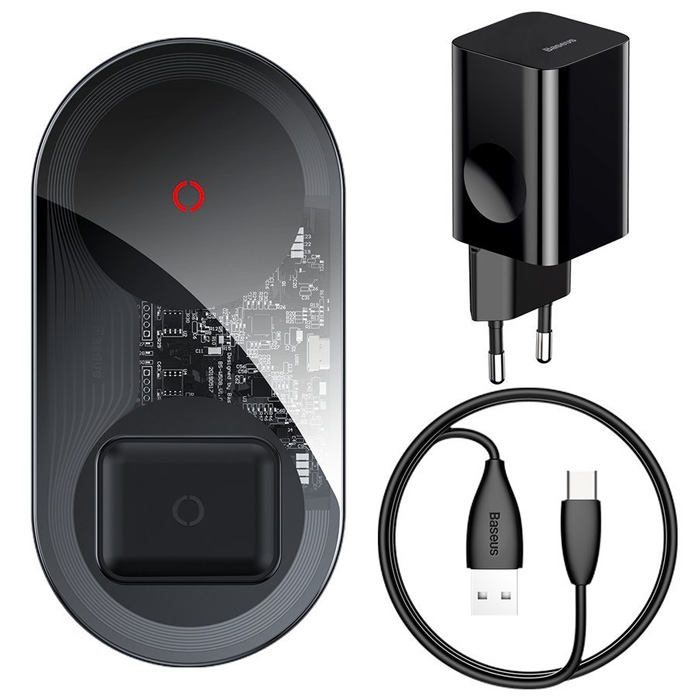 استند شارژ بیسیم 24W بیسوس مدل Simple 2in1 Turbo Edition TZWXJK-B01