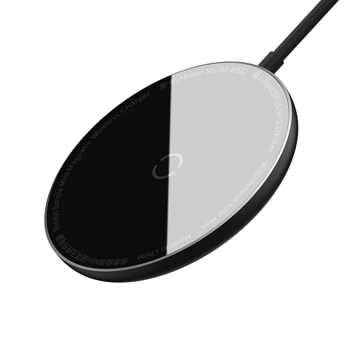 نمای روی شارژ بیسیم MagSafe بیسوس مدل Simple Mini Magnetic WXJK-F01