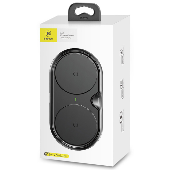 بسته‌بندی استند شارژ بیسیم بیسوس مدل Dual Wireless Charger WXXHJ-A01